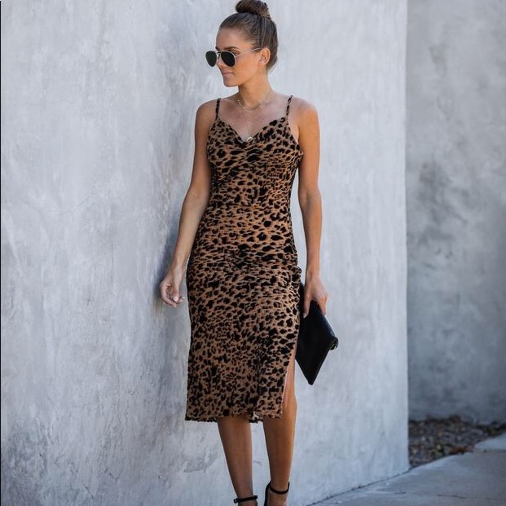 Leopard midi dress